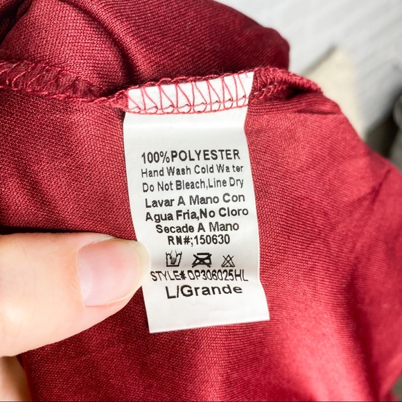 Akira Chicago Maroon Mesh Embroidered Dress Size L - Picture 4 of 7